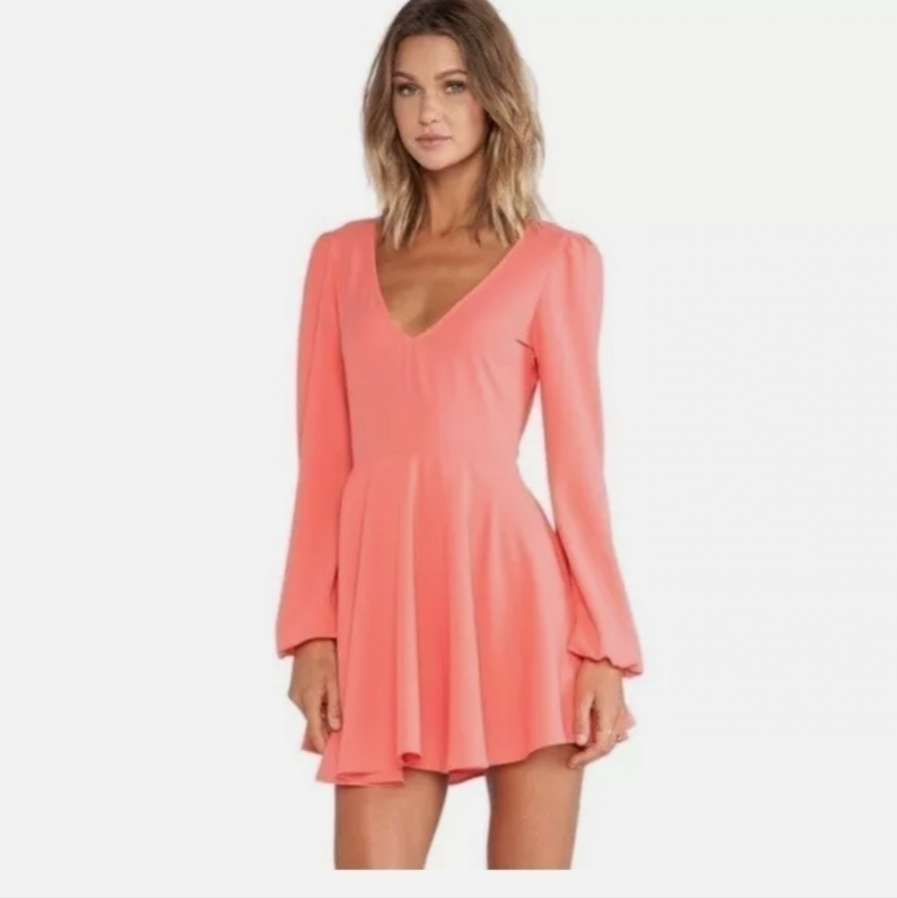 Lovers & Friends Island Coral Hopper Fit & Flair Dress, Sz Small